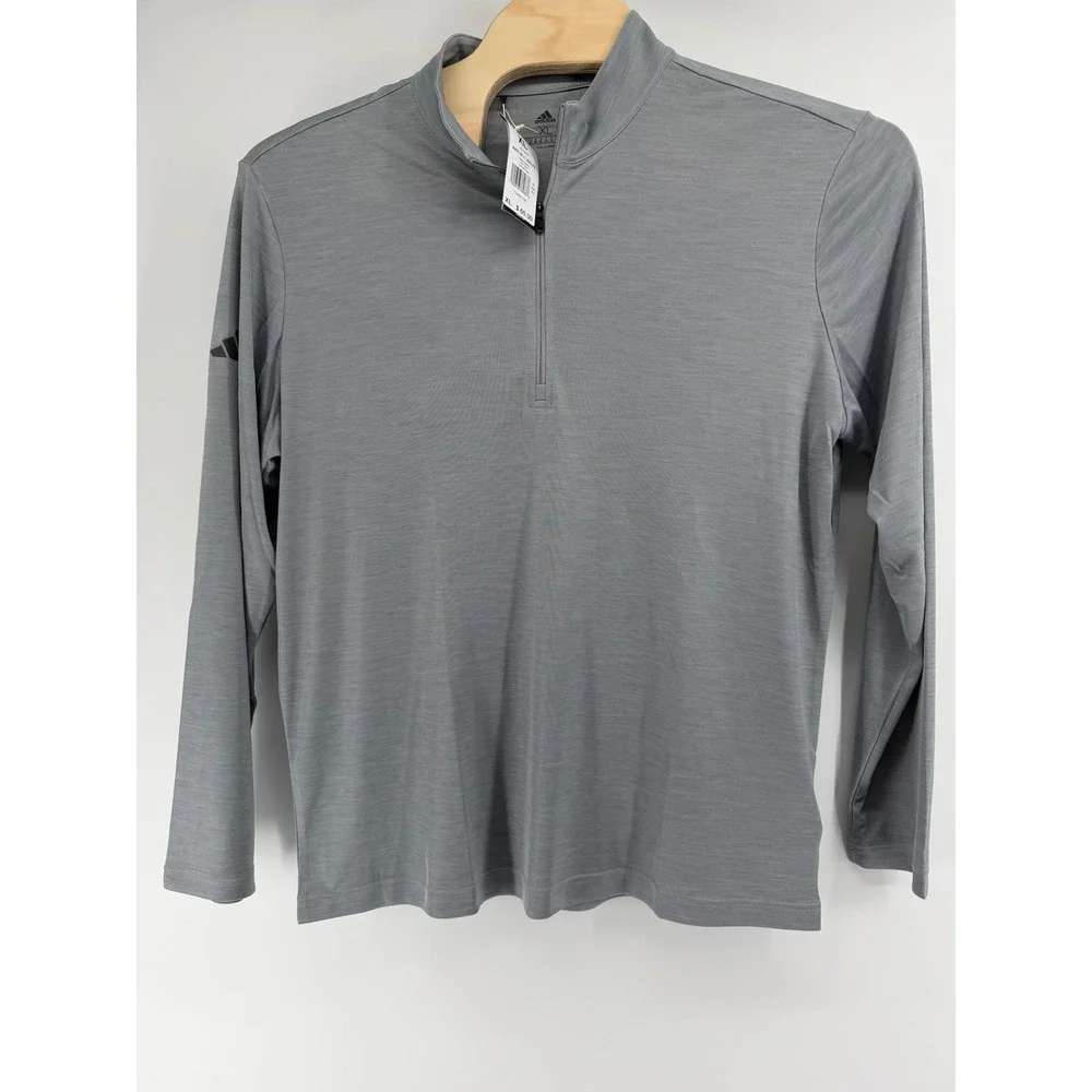 Adidas Golf 1/4 Zip Pullover Mens XL Grey Lightweight Performance Sweatshirt NEW